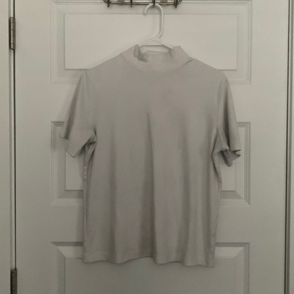 White Turtle Neck T Shirt